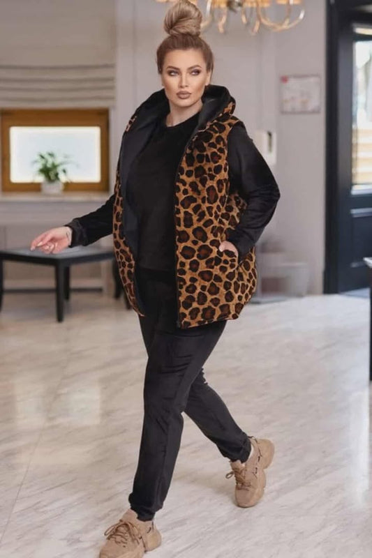 TRENING + VESTA (3 PIESE) LEOPARD